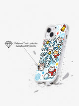 Cute snowflake kitten phone case lifestyle view