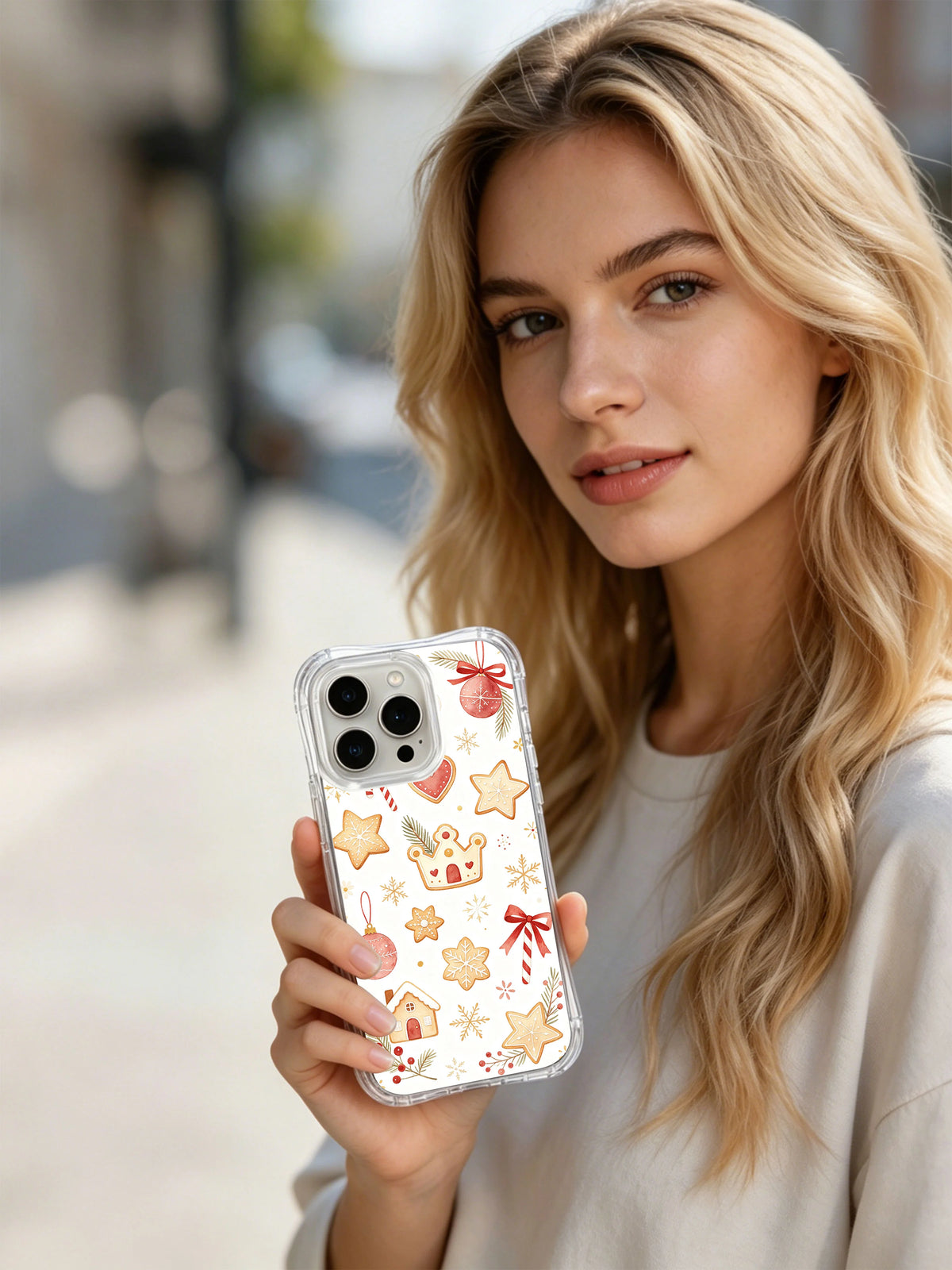 Snowflake Cookie Garden iPhone 14 Pro case lifestyle