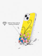 Soft Blossom Geometry iPhone 15 case side view