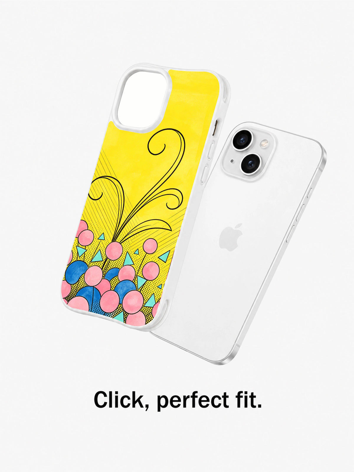Soft Blossom Geometry iPhone 15 case detail view