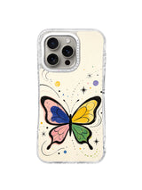 Soft Butterfly Universe pastel iPhone 16 Pro case front view