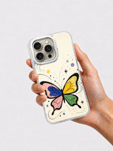 Hand holding pastel butterfly iPhone 16 Pro case