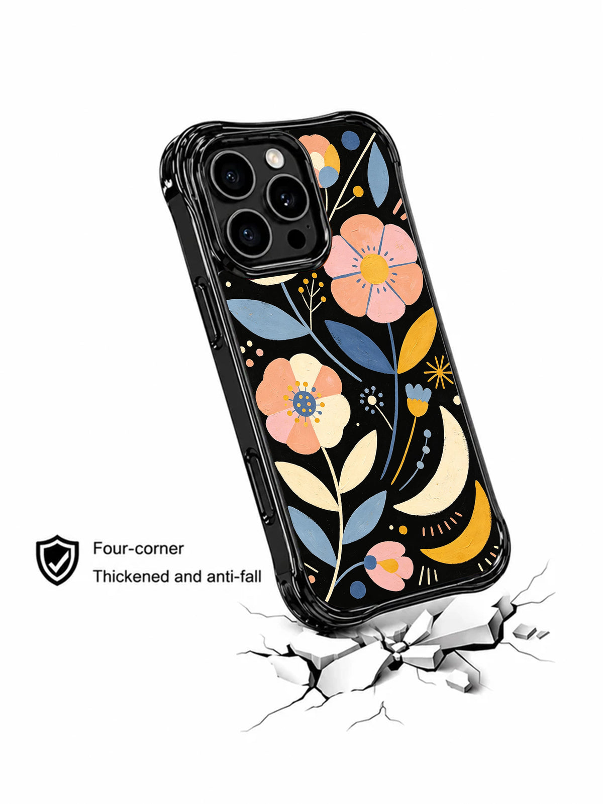 Soft Geometry Blooms iPhone 15 Pro case side view