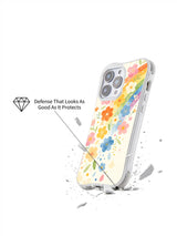 Soft rainbow floral iPhone 15 Pro case impact defense