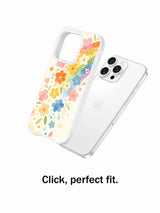Soft rainbow flower iPhone 15 Pro case perfect fit