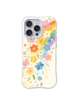 Soft Rainbow Flower Garden iPhone 15 Pro case front view