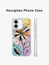 Abstract floral iPhone 17 case magnetic charging view
