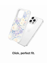 Soft Ribbon Flower Waltz: Telefonun yanında ayrı gösterilen desenli kılıf.