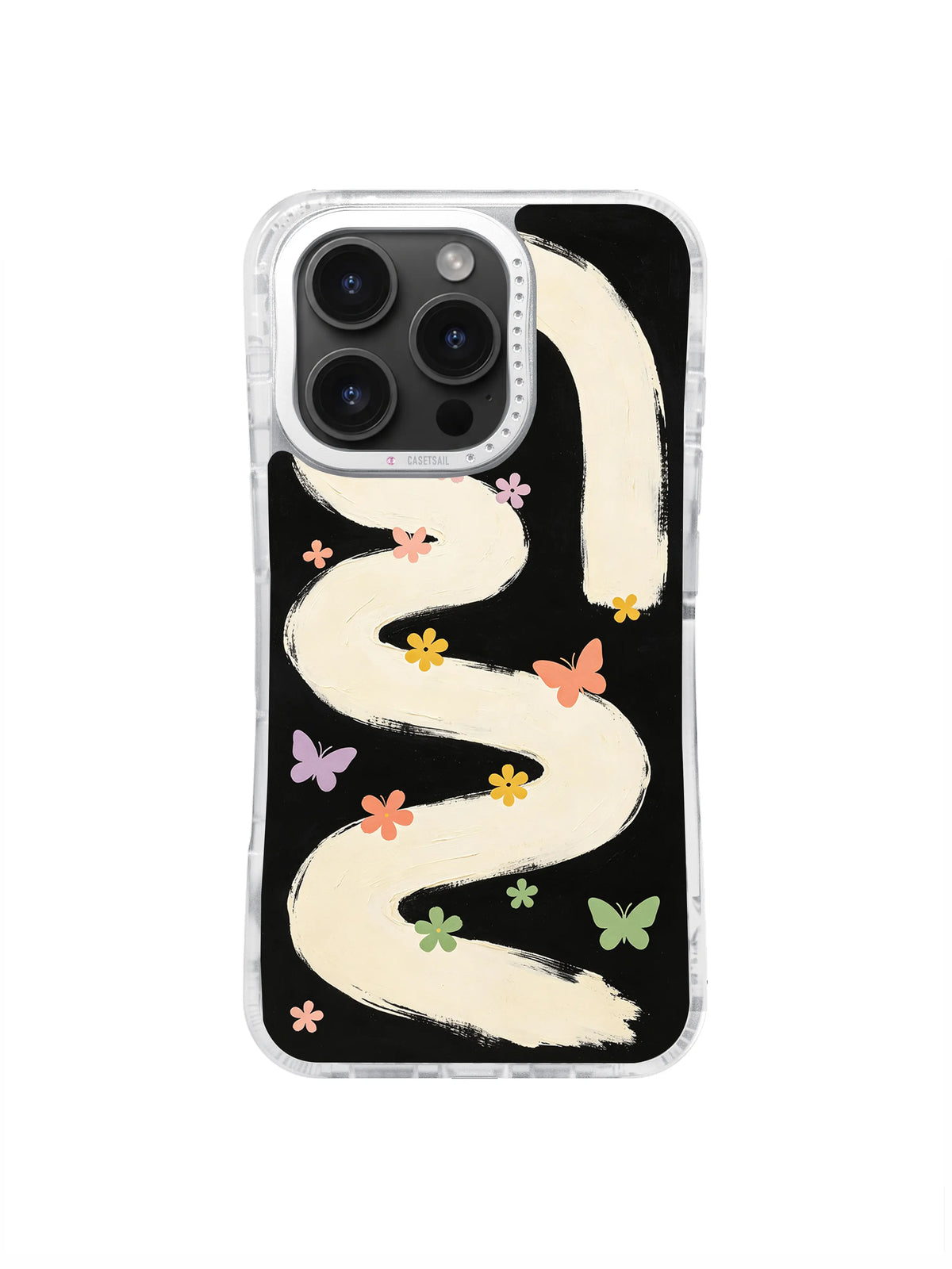 Soft Wing Memory Path cream road and butterfly pattern case