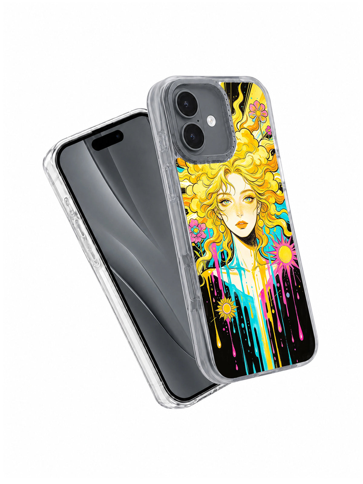 Solar Bloom floral art phone case lifestyle view