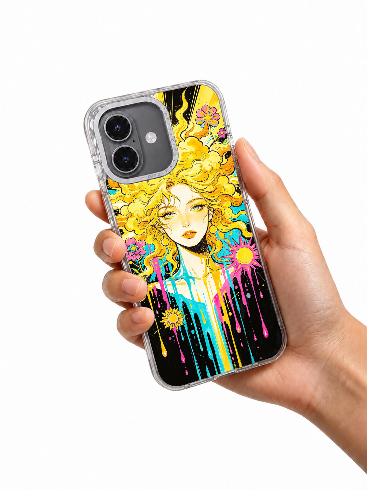 Solar Bloom artist-designed phone case packaging view