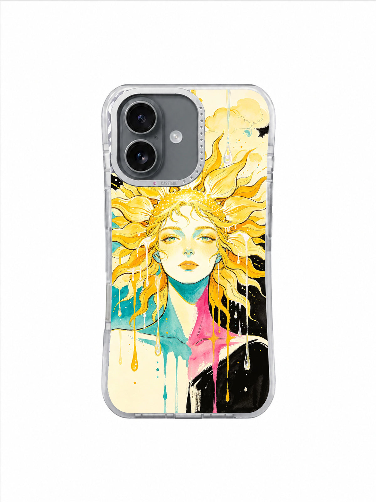 Golden Rain Muse Solar Bloom iPhone 17 case pattern