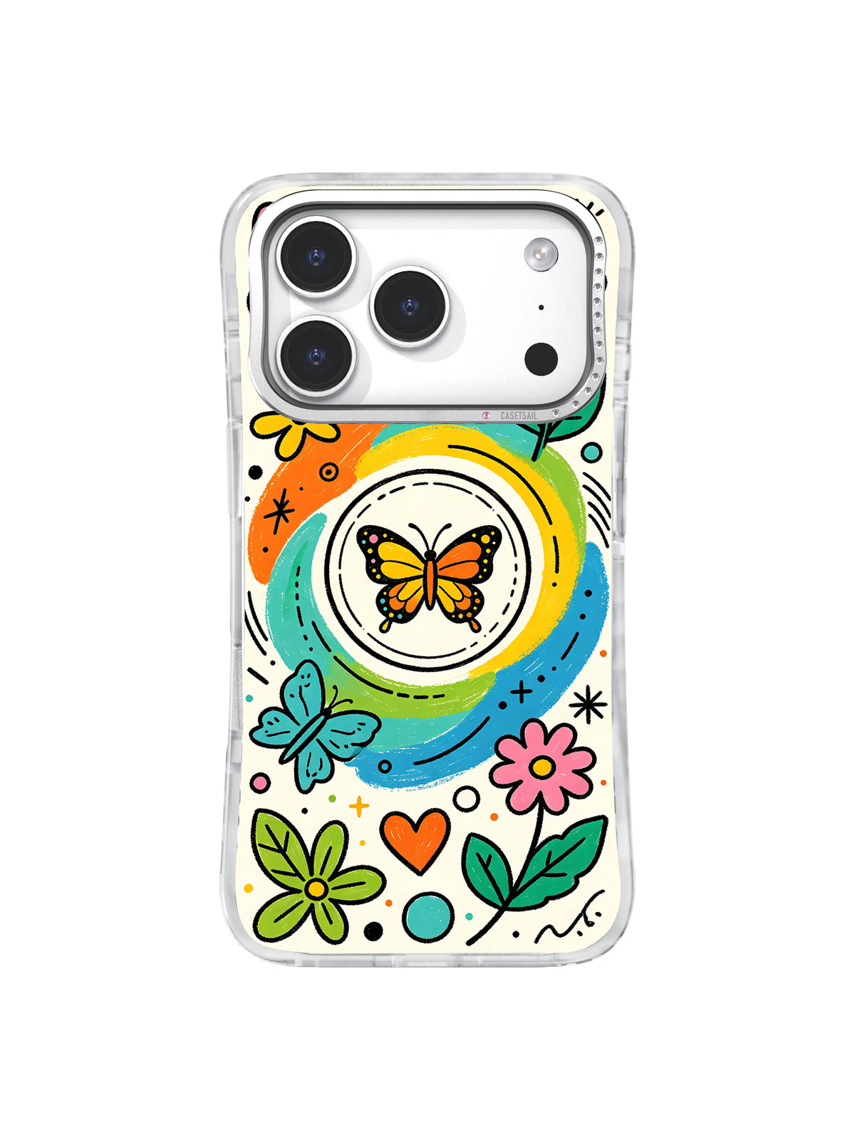 Solar Butterfly Orbit iPhone 17 Pro case