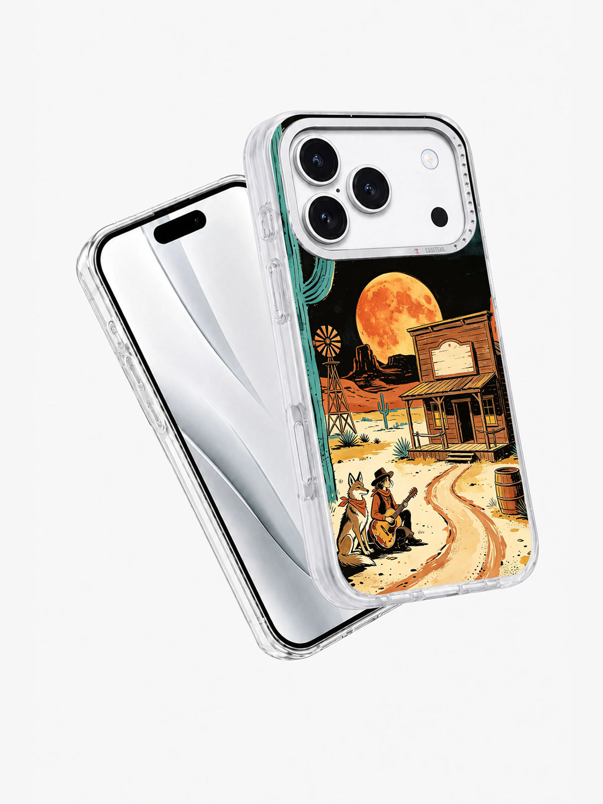 Angled Song Beneath the Orange Moon iPhone case product view