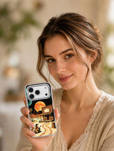 Song Beneath the Orange Moon iPhone case lifestyle view
