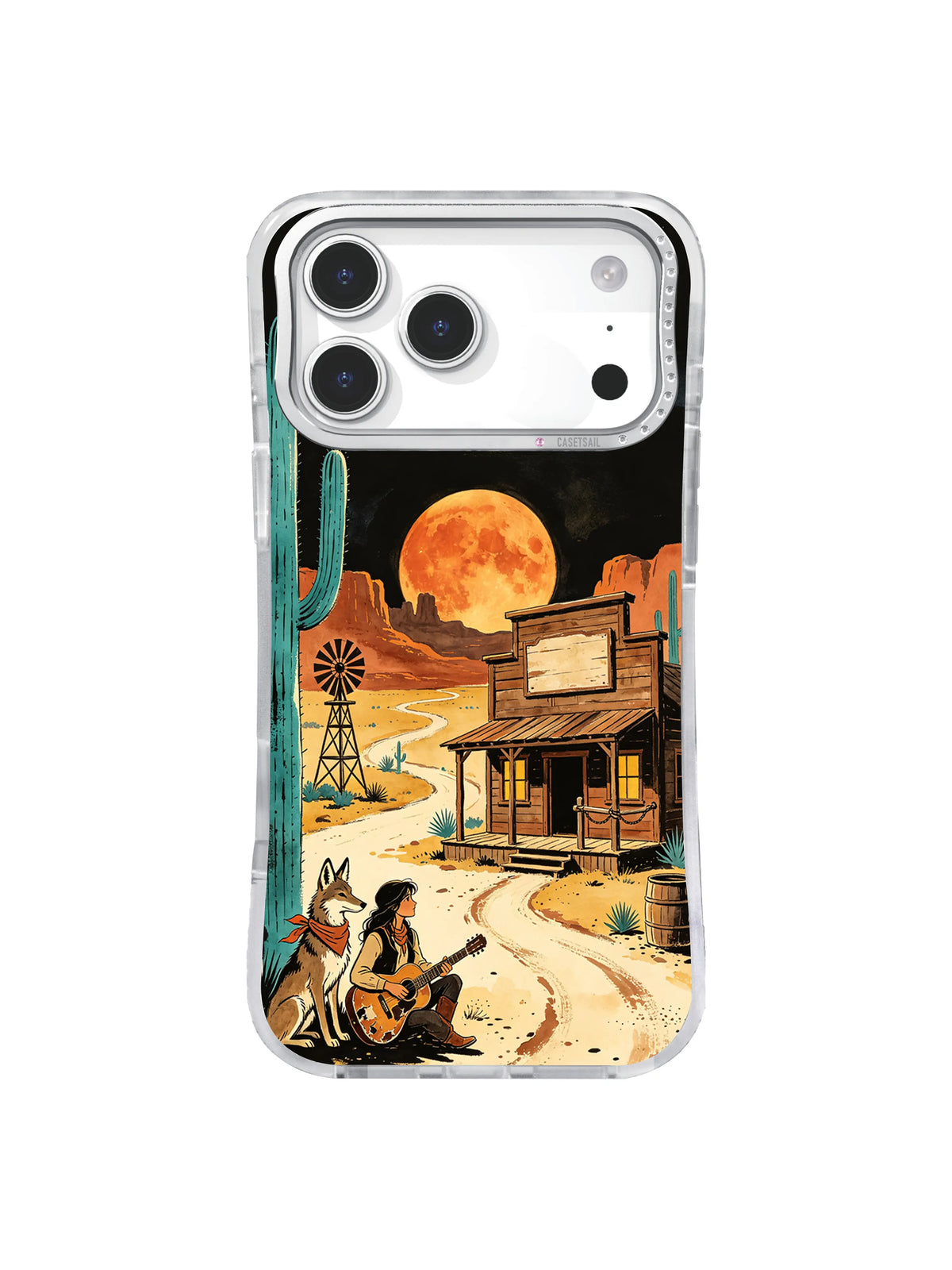 Westward string trail iPhone case pattern in terracotta turquoise and black gouache