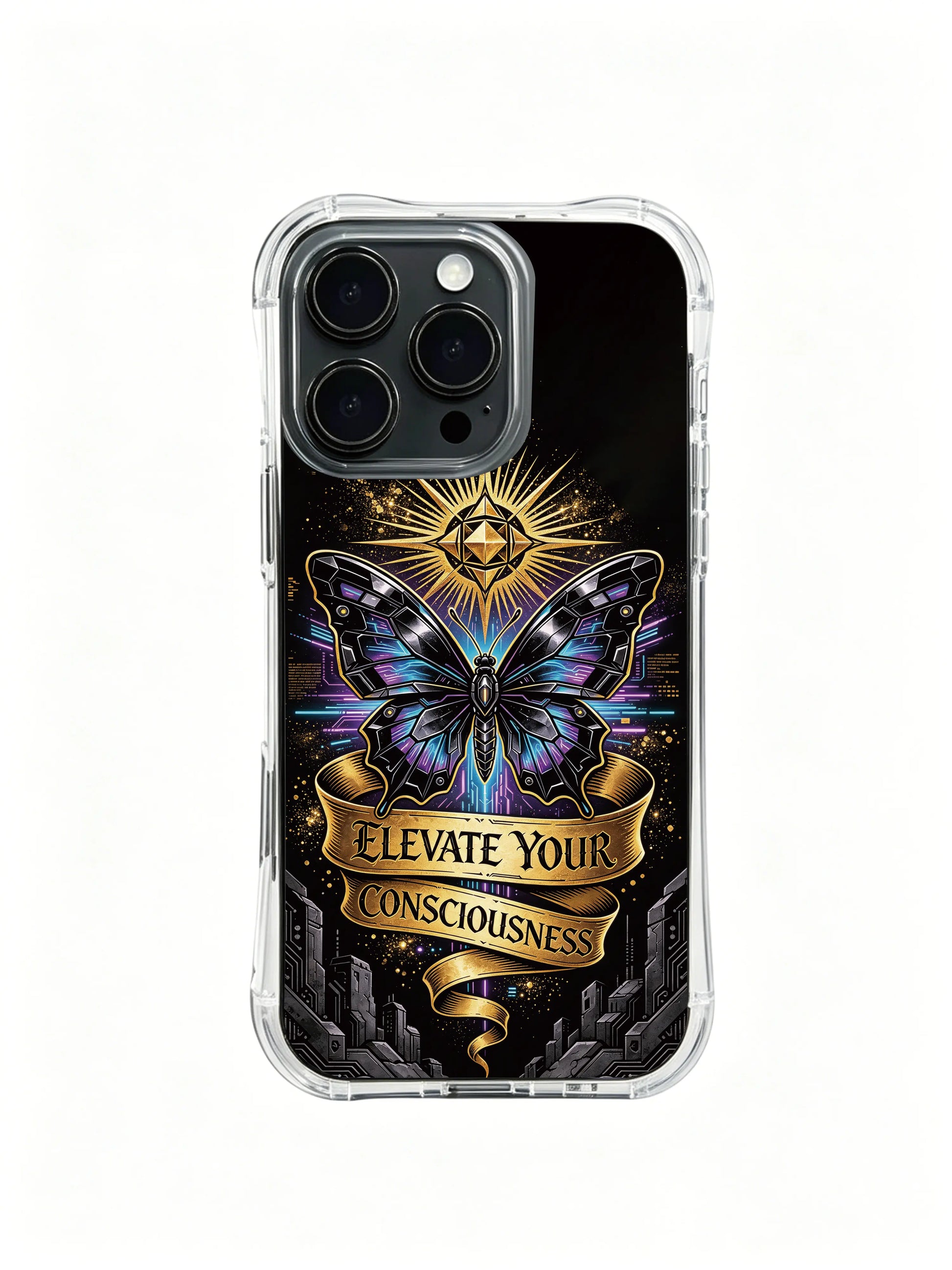 Inner soul break cocoon reborn attitude PhoneCasing, modern chic iPhone 14 Plus Case, durable long-term use phone casing.