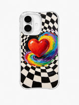 Spiral Heart Current pattern iPhone 16 Plus case