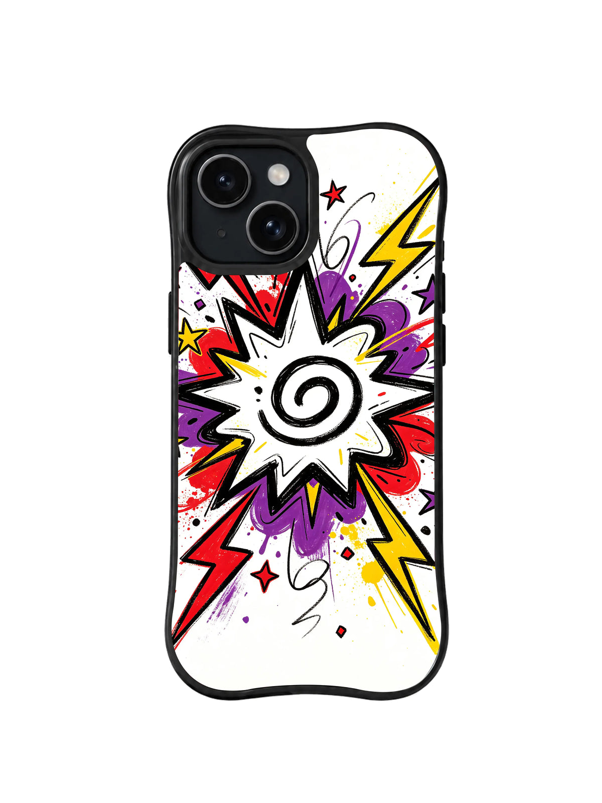 Spiral Spark Burst pattern iPhone 15 Plus case