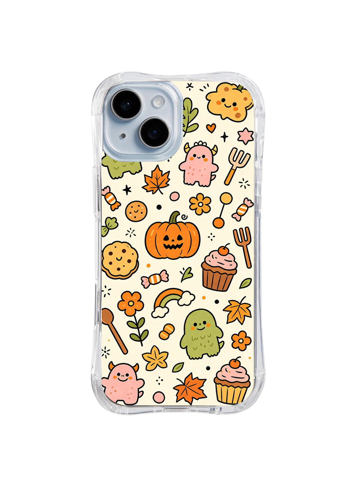 Spooky Sweets Monster Market pattern on iPhone 14 case