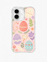 Spring Candy Garden / Candy Egg Garden: Large decorated pastel eggs with a striped candy curl, a small sweet on a stick and flowers.