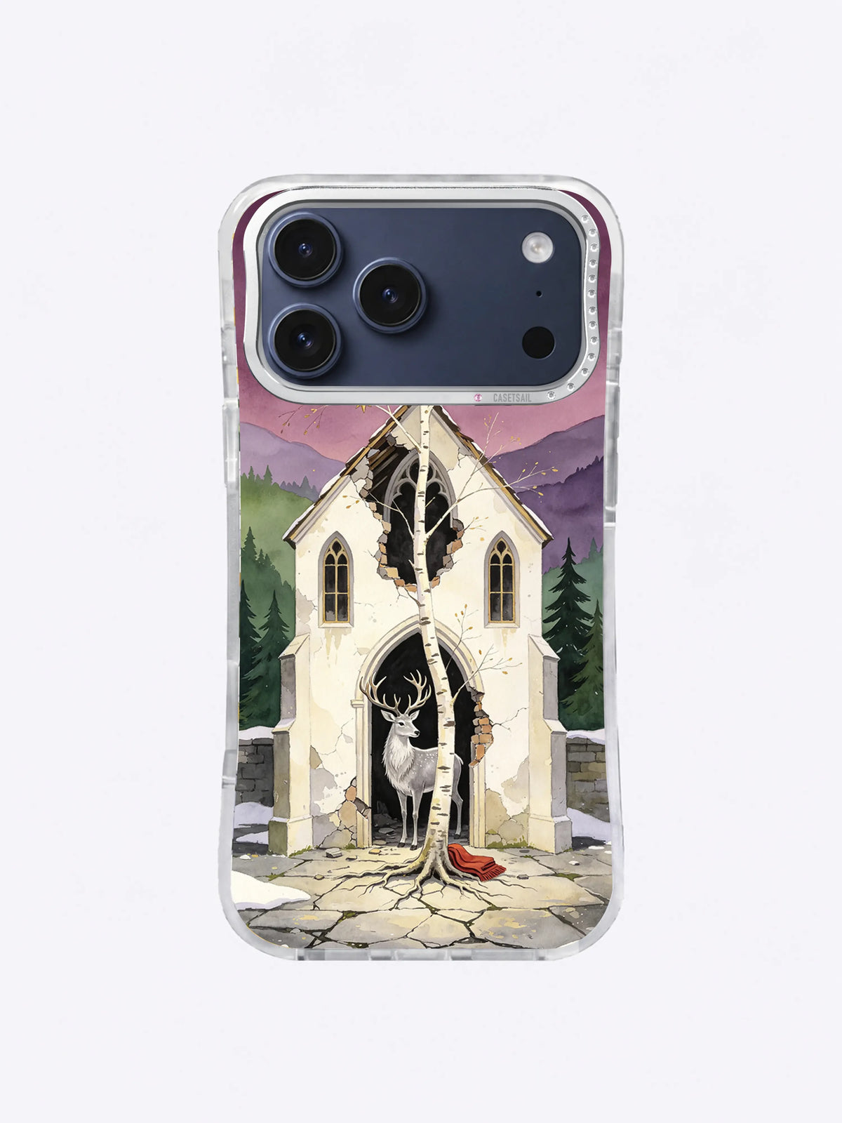 The Stag in the Ruined Chapel iPhone case, Guardian at the Star Chapel artwork