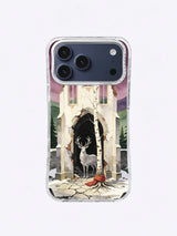 The Stag in the Ruined Chapel iPhone case, Silver Stag in the Archway artwork