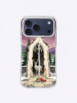The Stag in the Ruined Chapel iPhone case, Red Scarf at the Chapel Door artwork
