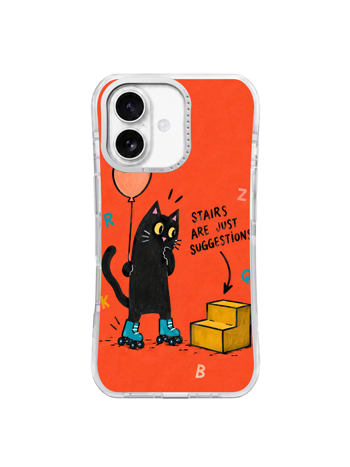 Coral Stairs Are Just Suggestions iPhone 16 case front view