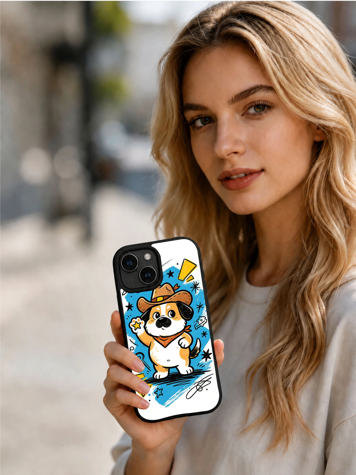 Product or handheld view of the Star Cowboy Pup case