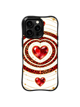 Ruby Heart Orbit artwork for iPhone 16 Pro case