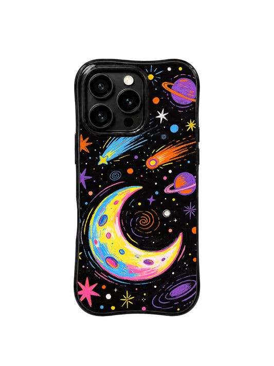 Star Whisper colorful celestial art iPhone 15 Pro case front view