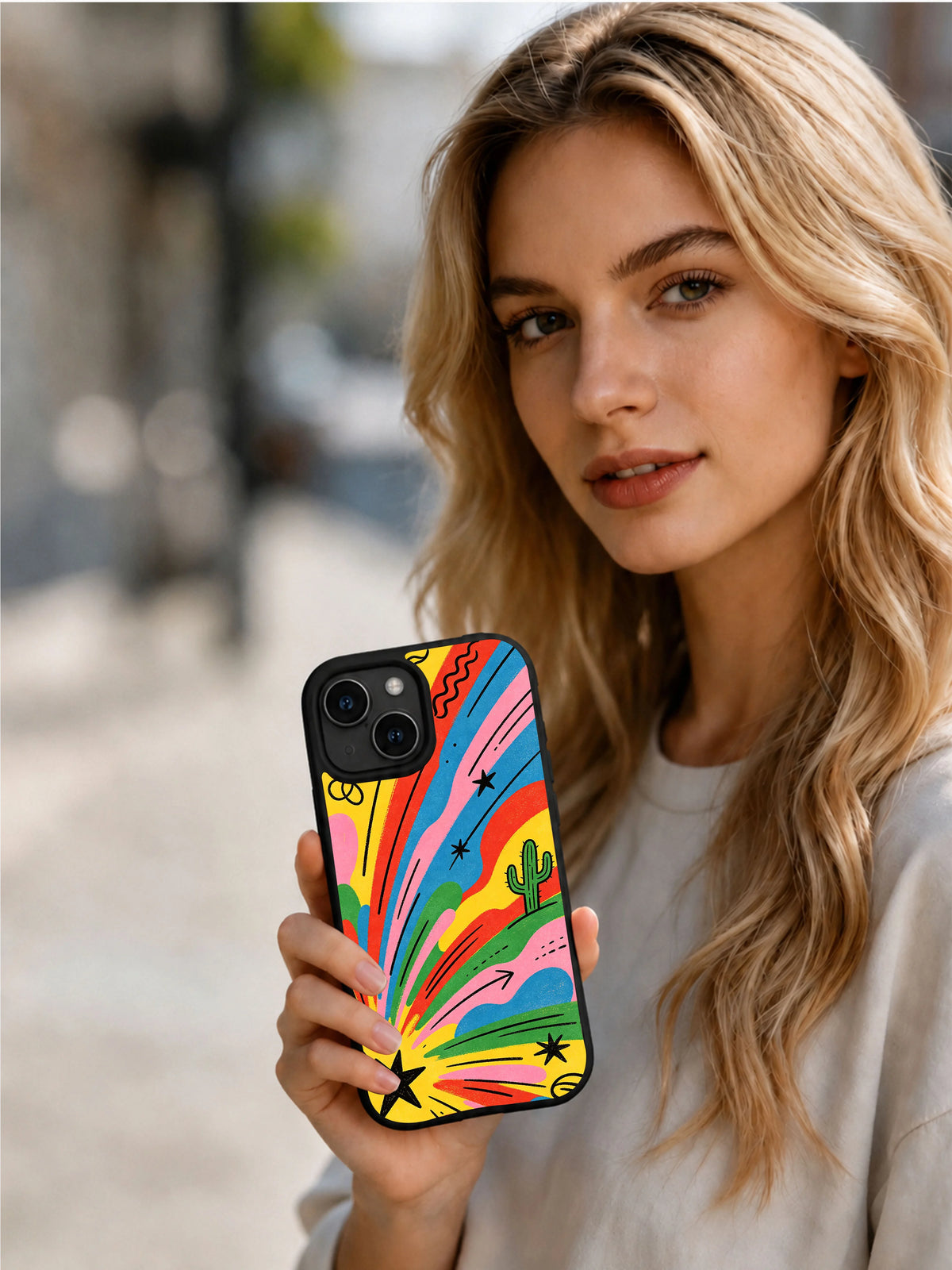 Starlight Roaming artist-designed iPhone 14 case lifestyle