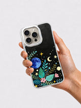 Hand holding celestial garden iPhone 16 Pro case