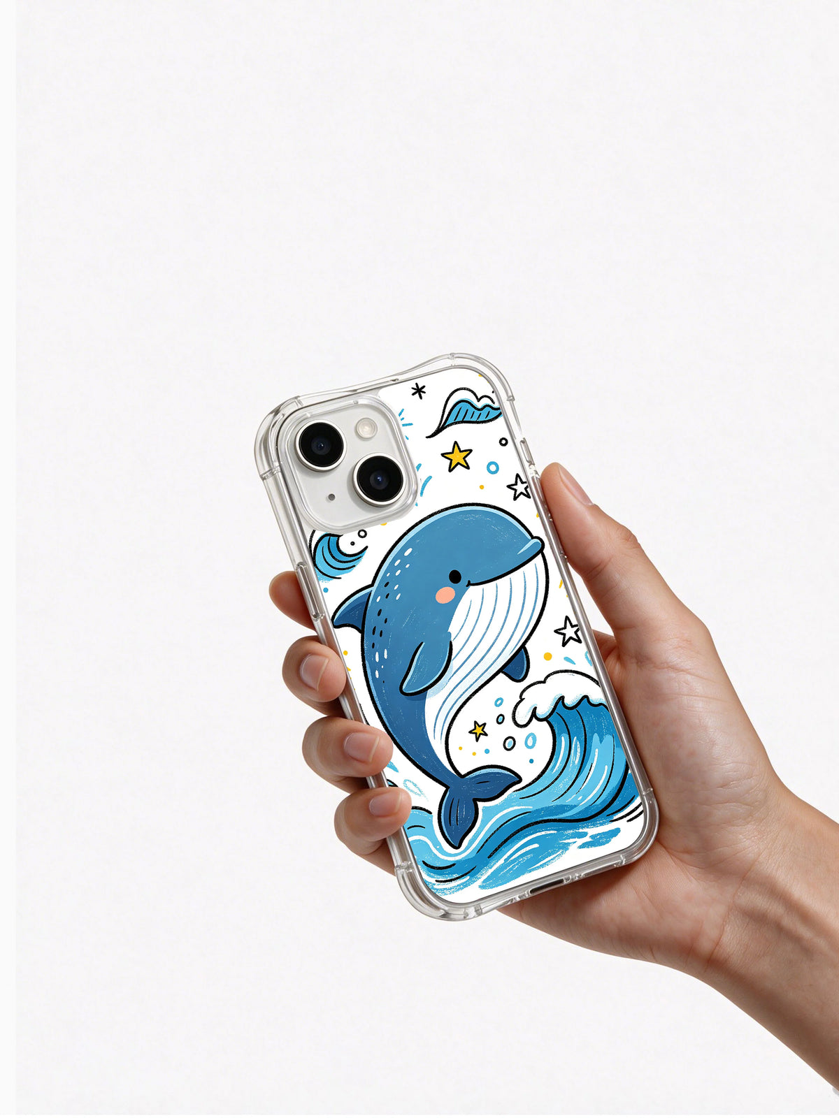 Product or handheld view of the Starlight Whale Child case