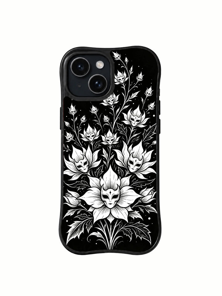 Starlit Bone Petals iPhone 15 Plus Case – Gothic Floral Art
