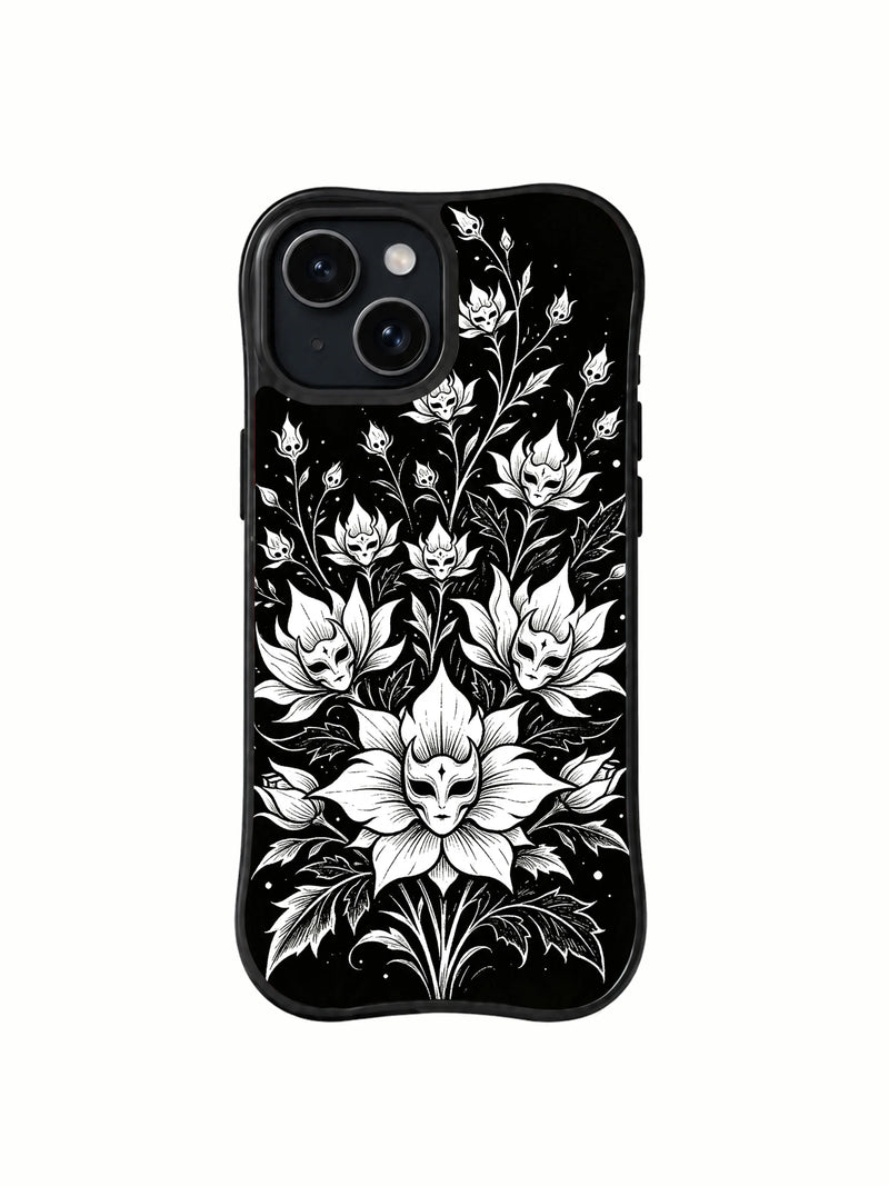 Starlit Bone Petals iPhone 15 Plus Case – Gothic Floral Art
