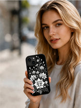 Person holding Vesper Wraith Starlit Bone Petals iPhone 15 Plus case