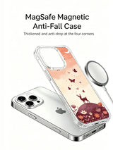 Starlit Butterfly Hill: Illustrated case shown separately above a phone, beside a circular charging puck.