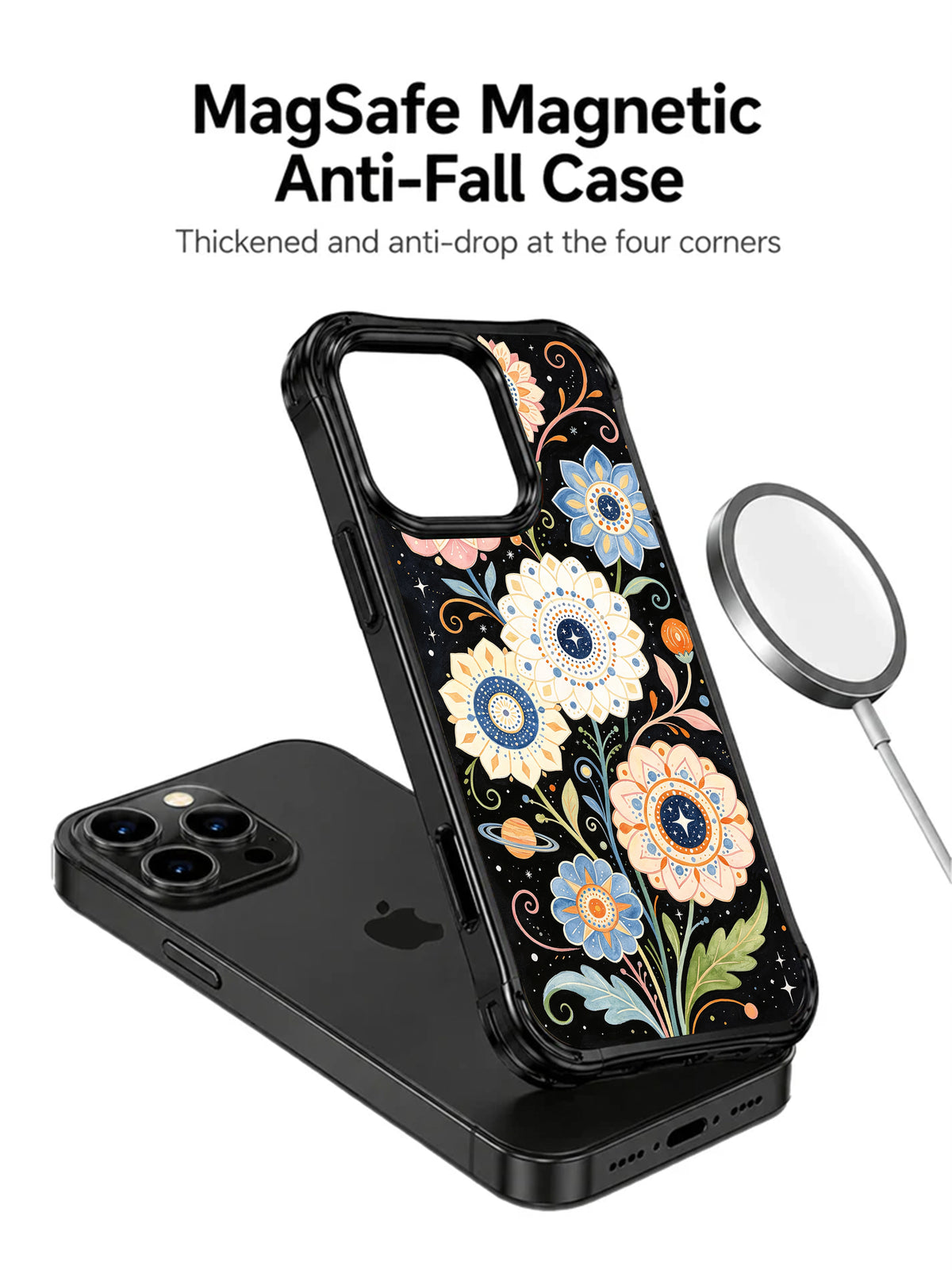 Starlit Meadow Garden iPhone 15 Pro case artwork detail