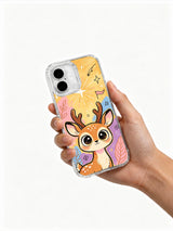 Starry Deer Wishes iPhone 16 Plus case side view