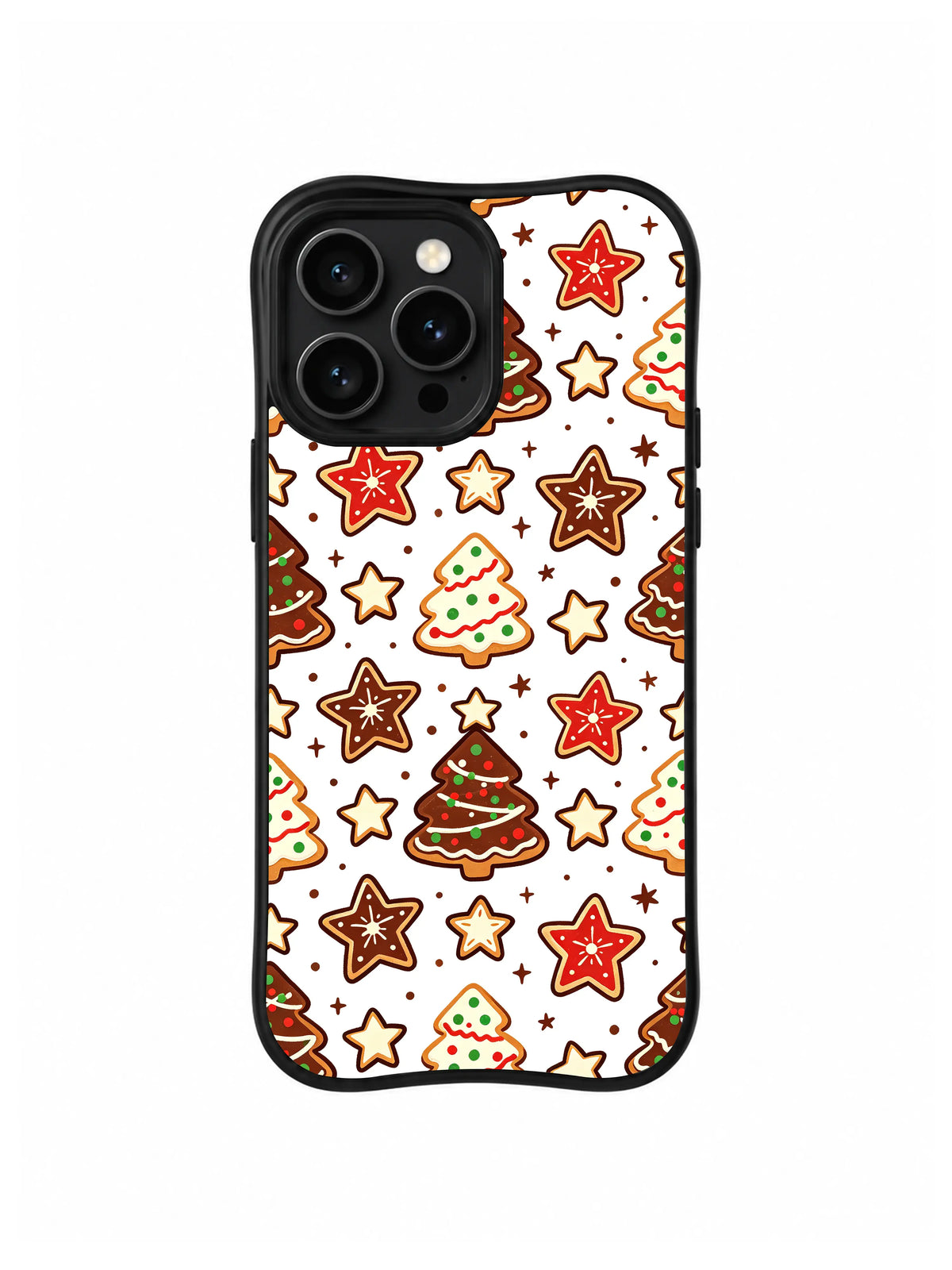Starry Noel Cookies Christmas / Cookie Star Constellation: Many red, cream and brown star cookies mixed with small iced trees.