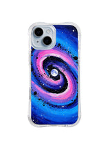 Moon Echo Spiral pink violet galaxy iPhone 15 Plus case