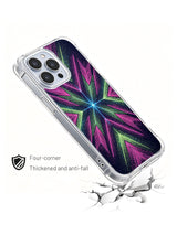 iPhone 14 Pro Max case with stippled neon starburst print