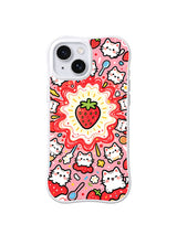 Strawberry Sunny Splash pattern on iPhone 15 case