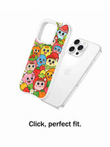 Strawberry Costume Parade case shown aligned with an iPhone 13 Pro