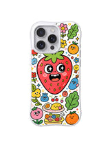 Starry Strawberry Joy kawaii berry character art on an iPhone 13 Pro case