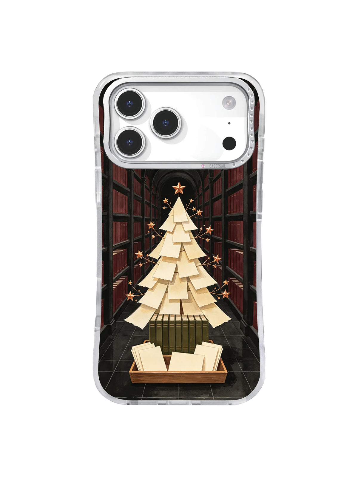 The Library Paper Fir dark academia library art iPhone 17 Pro case pattern 1