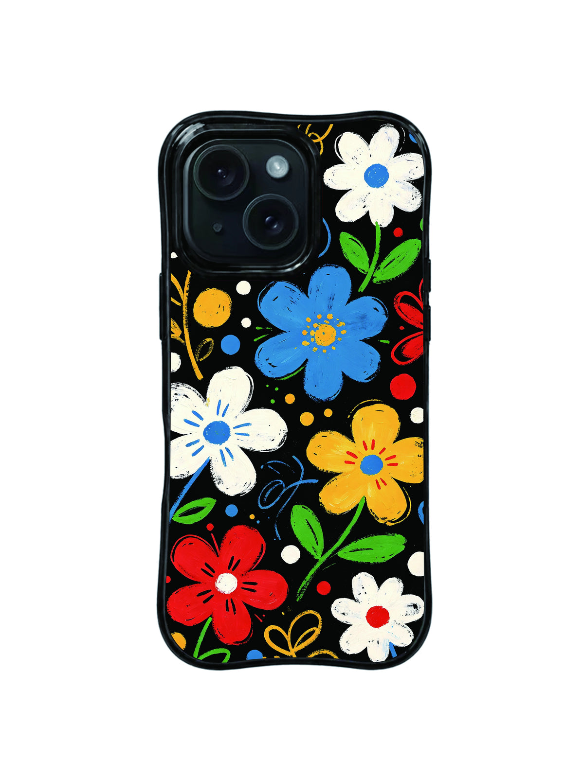 Big Bloom colorful flower pattern iPhone 15 Pro case