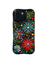 Firework Flowers bright floral iPhone 15 Pro case